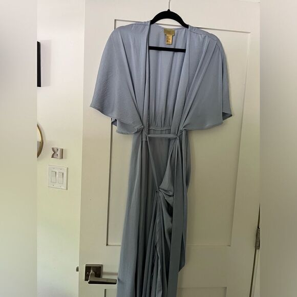 Blue Satin h&m wedding bridesmaid Gown - Picture 6 of 9